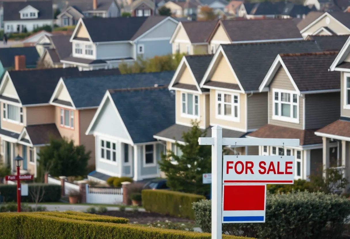 Suburban neighborhood in Bowling Green with houses for sale