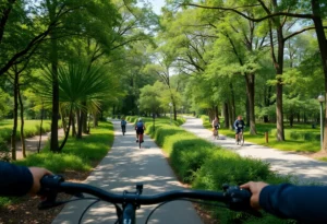 Scenic view of a trail for bicycles and pedestrians connecting Bowling Green to Mammoth Cave National Park.