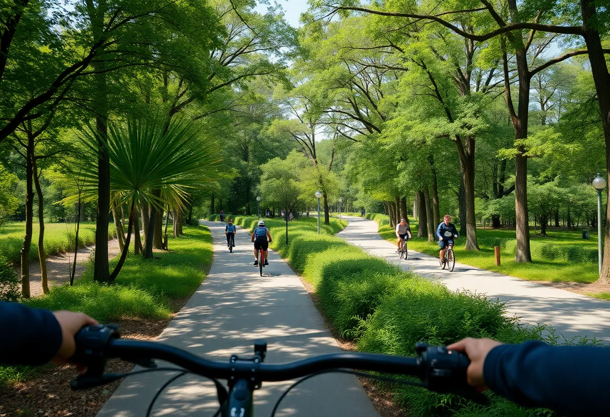 Scenic view of a trail for bicycles and pedestrians connecting Bowling Green to Mammoth Cave National Park.