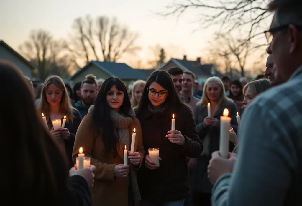 Community members gathered in remembrance
