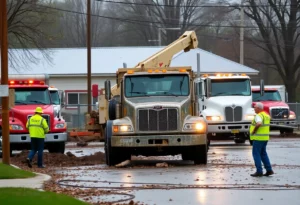 Public Works machinery in Bowling Green, KY prepared for storm debris cleanup