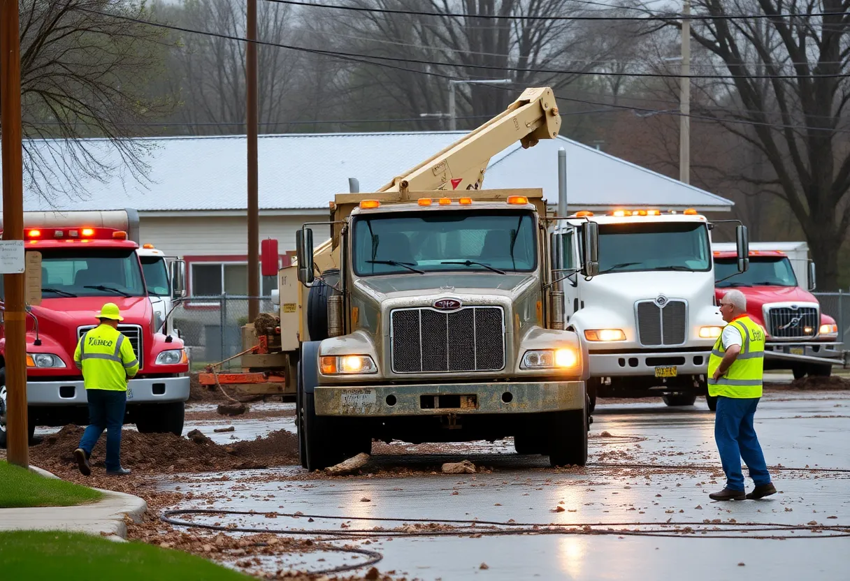 Public Works machinery in Bowling Green, KY prepared for storm debris cleanup