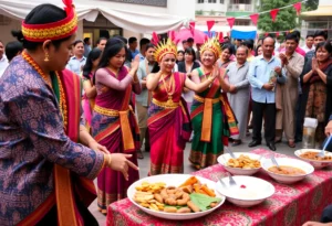 Burmese dancers performing at a cultural event