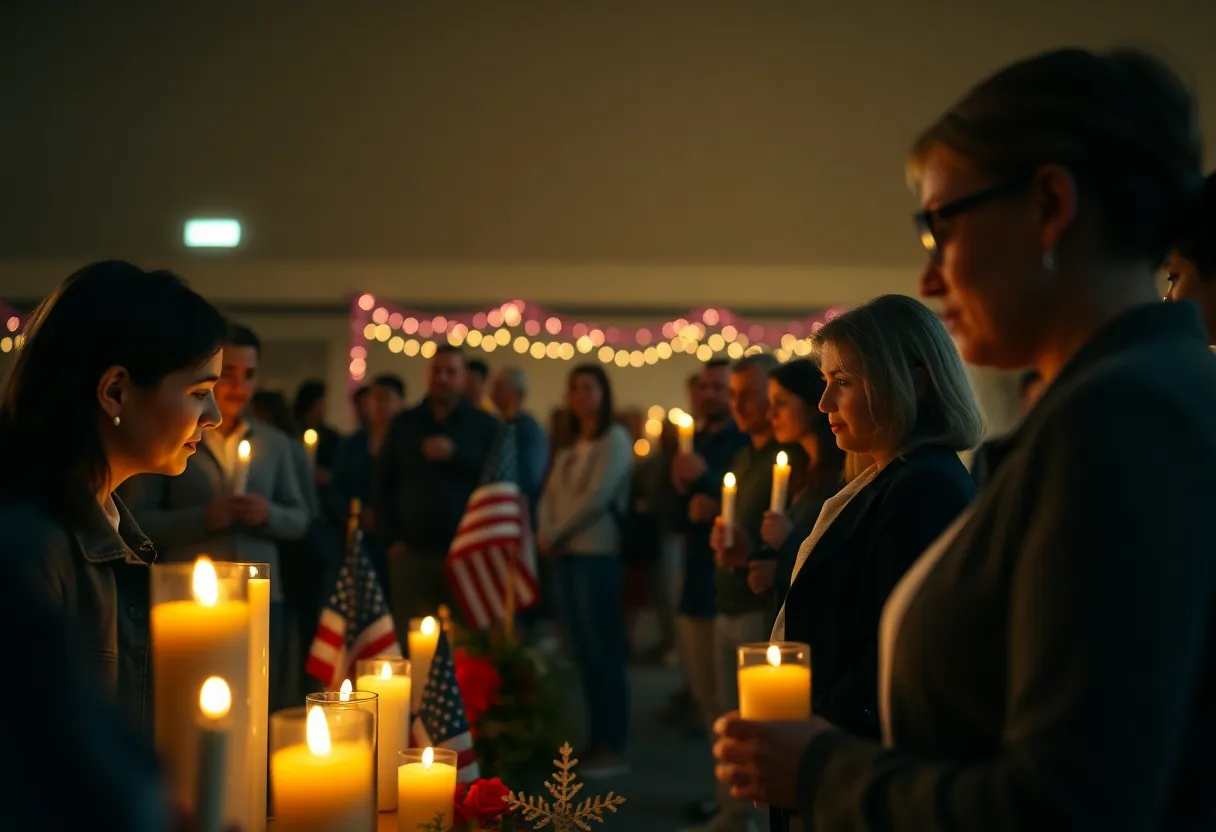 Candlelight vigil with community members honoring Charlie Kirk