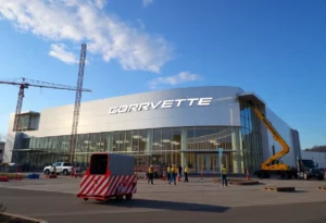 Construction at the National Corvette Museum for its new expansion
