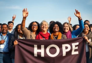 Erika Kirk addressing supporters at a Turning Point USA event.