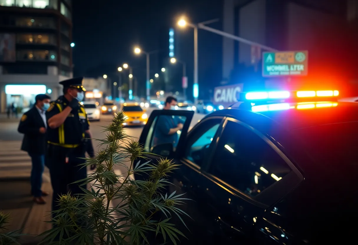 Police traffic stop involving drug investigation