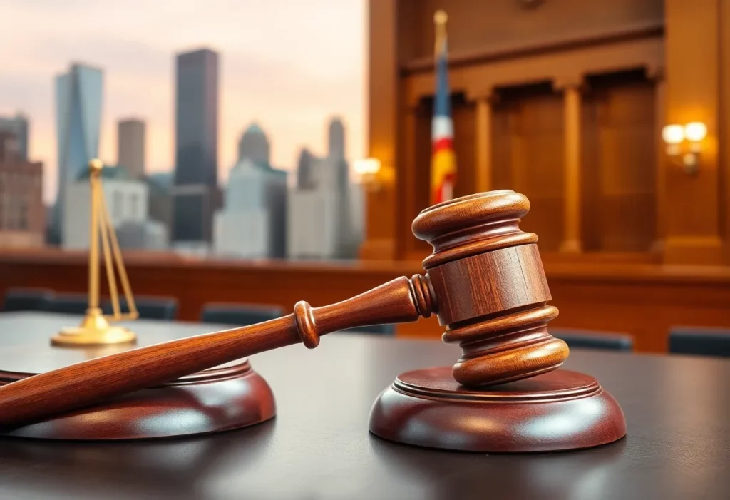 Courtroom gavel representing a lawsuit case.