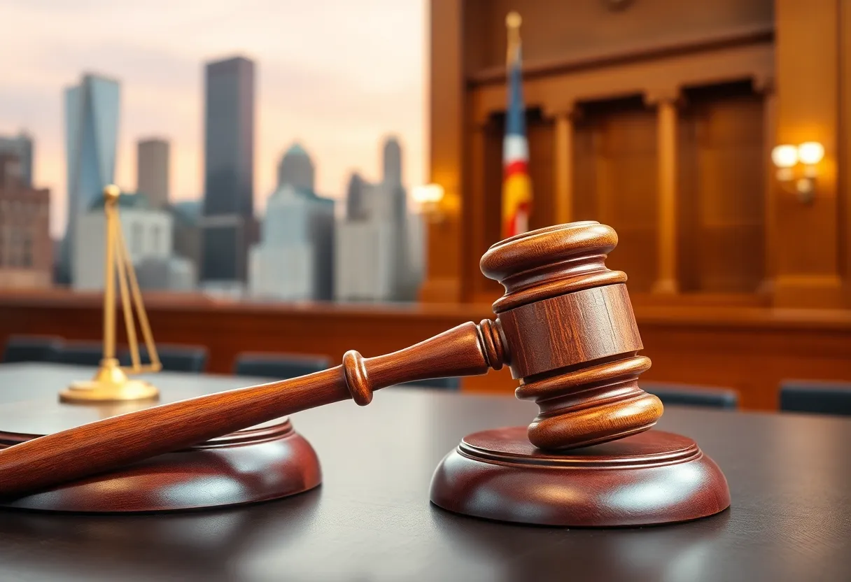 Courtroom gavel representing a lawsuit case.