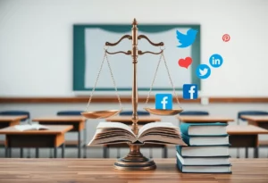 An abstract representation of education and free speech relating to Florida teachers investigation.