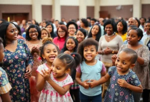 Girls participating in GA JAM celebration at First Baptist Church.