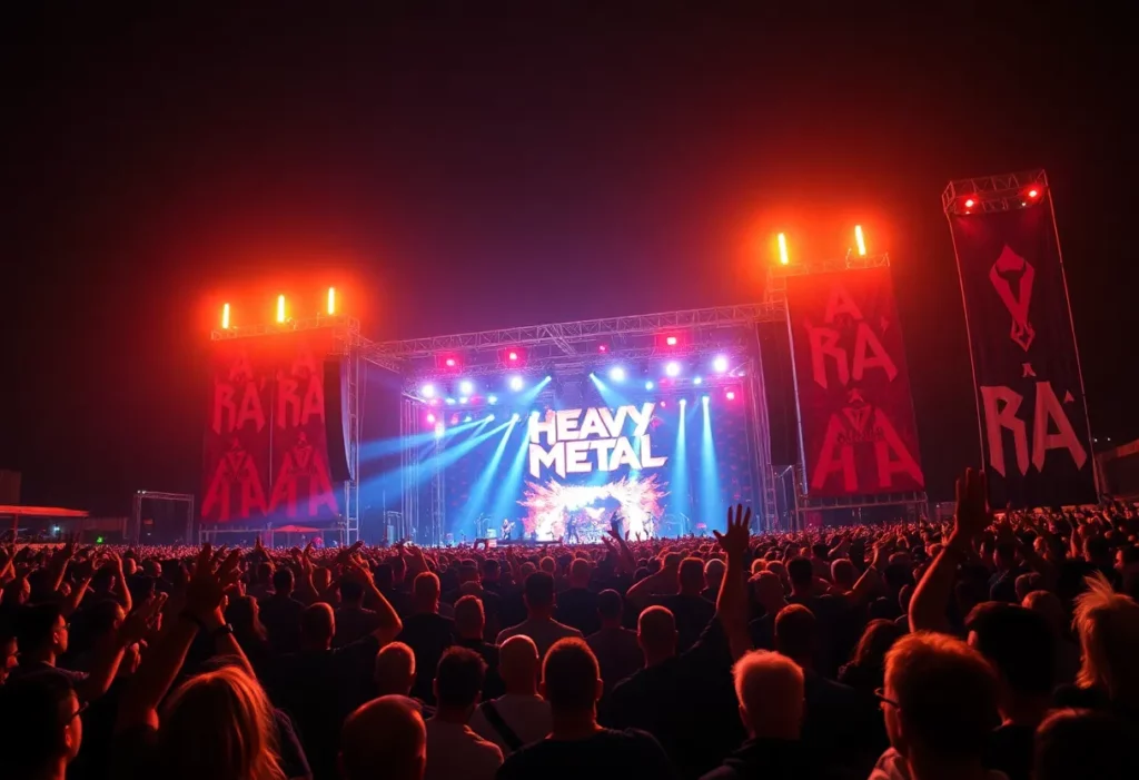 Iron Maiden performing at the Louder Than Life Festival