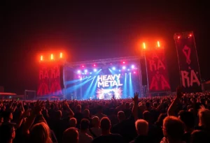 Iron Maiden performing at the Louder Than Life Festival