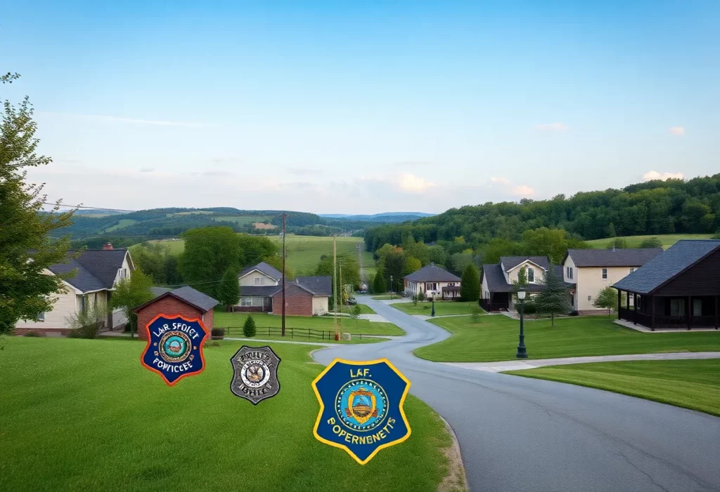 A peaceful community scene representing law enforcement and community support in Kentucky.