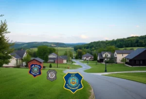 A peaceful community scene representing law enforcement and community support in Kentucky.