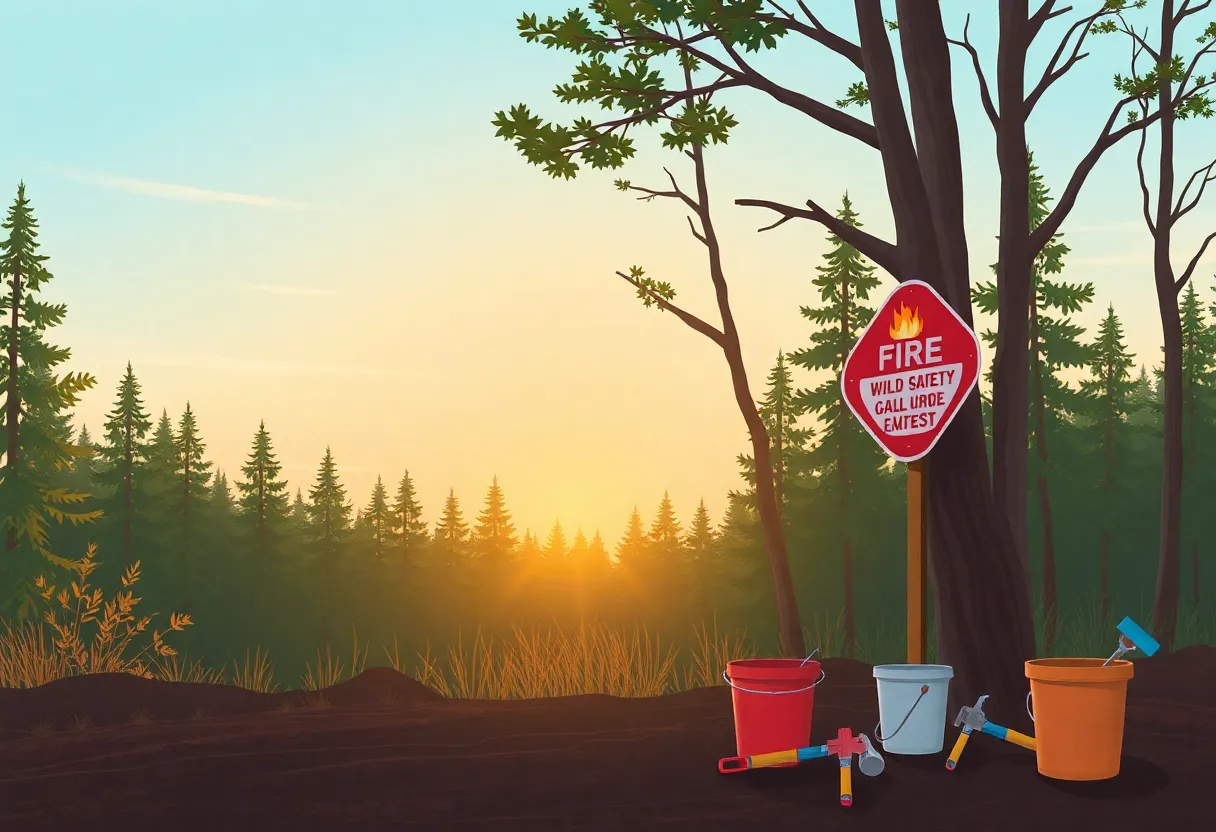 Evening landscape in Kentucky showing fire safety measures