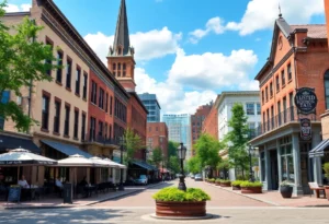 City view of Lexington highlighting local attractions and dining