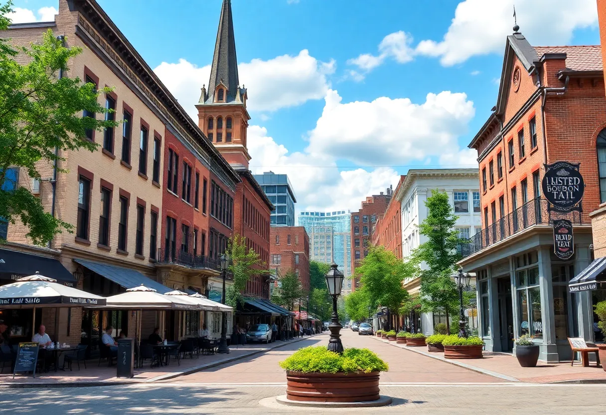 City view of Lexington highlighting local attractions and dining