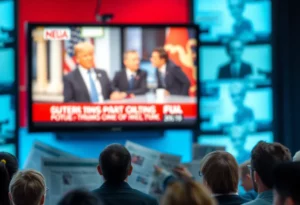 Conceptual image illustrating media scrutiny with blurred television and newspapers