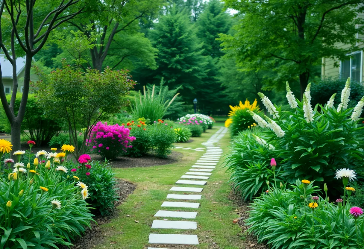 Tranquil garden symbolizing community leadership