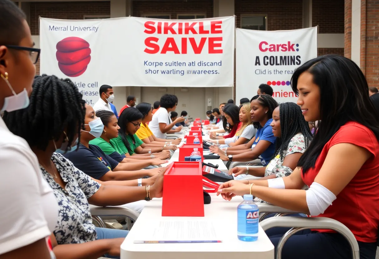 Participants at MTSU blood drive donating blood