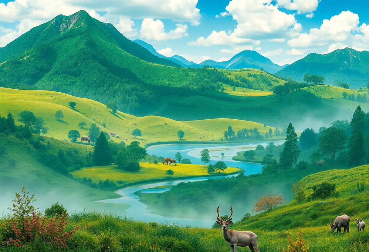 Diverse ecosystems and wildlife representing National Geographic's conservation efforts