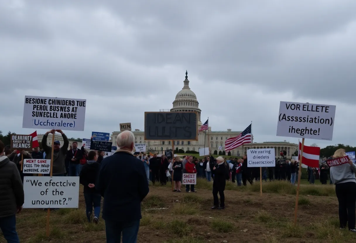 Landscape representing political skepticism and conspiracy theories