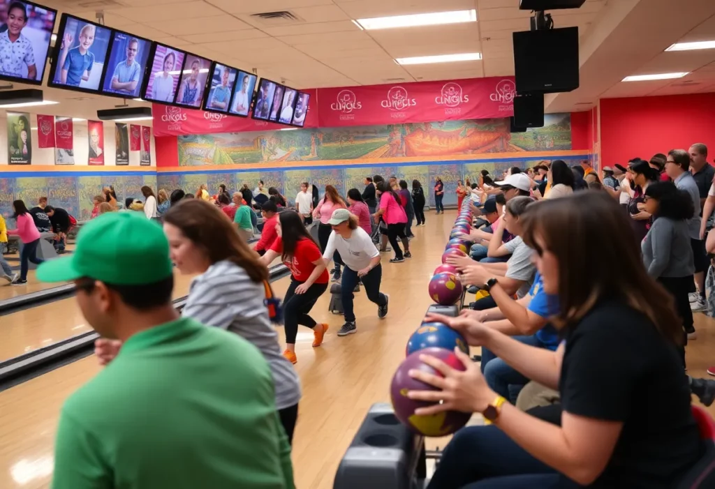 Athletes participating in the Special Olympics Bowling Tournament at Southern Lanes