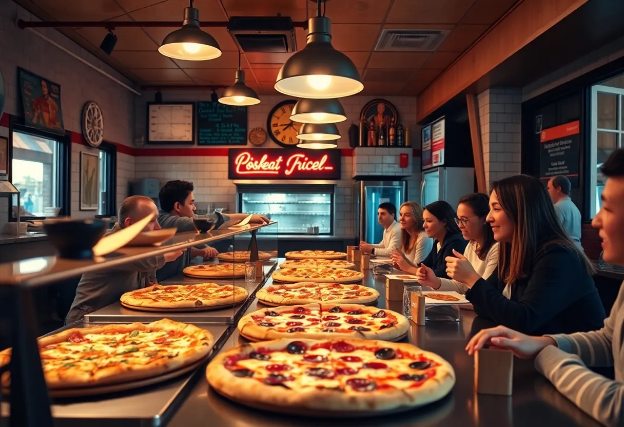 Community gathering at Tamburrino's Pizzeria