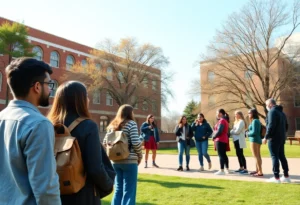 Students at Utah Valley University engaging in community support activities.