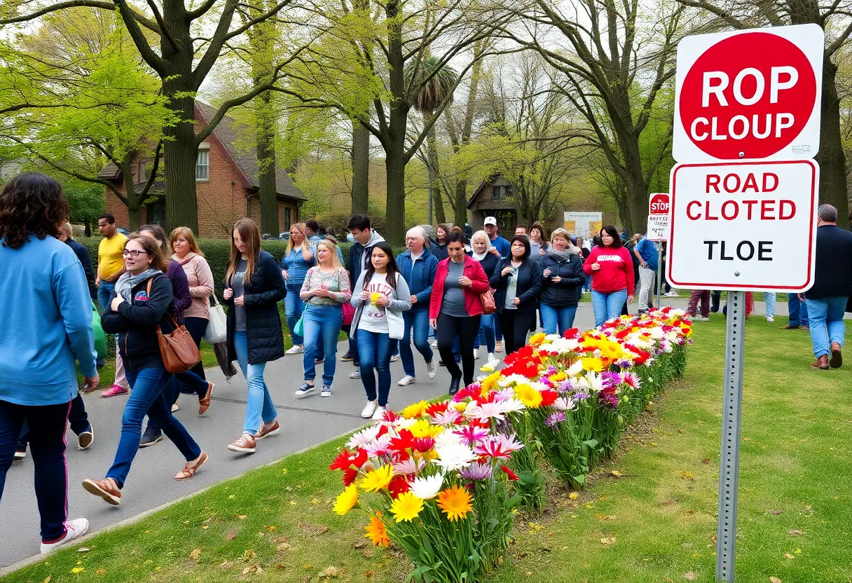 Participants walking in the Walk to End Alzheimer's event in Bowling Green.