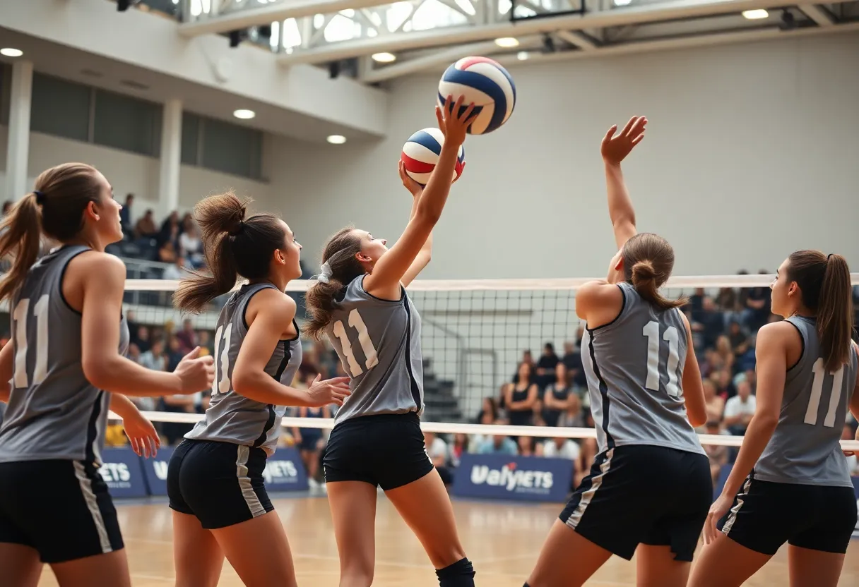 Western Kentucky volleyball team playing a match
