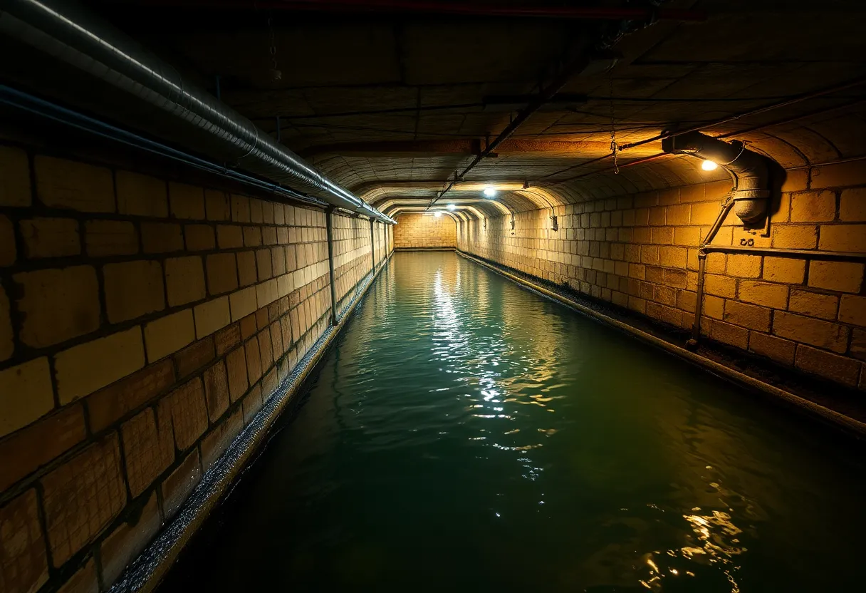 An artistic representation of the underground pathways of Whiskey Run