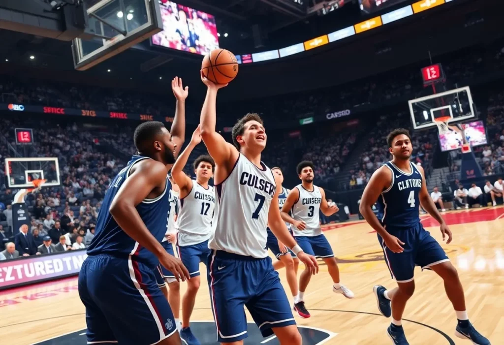 WKU Men's Basketball team playing in an exhibition game