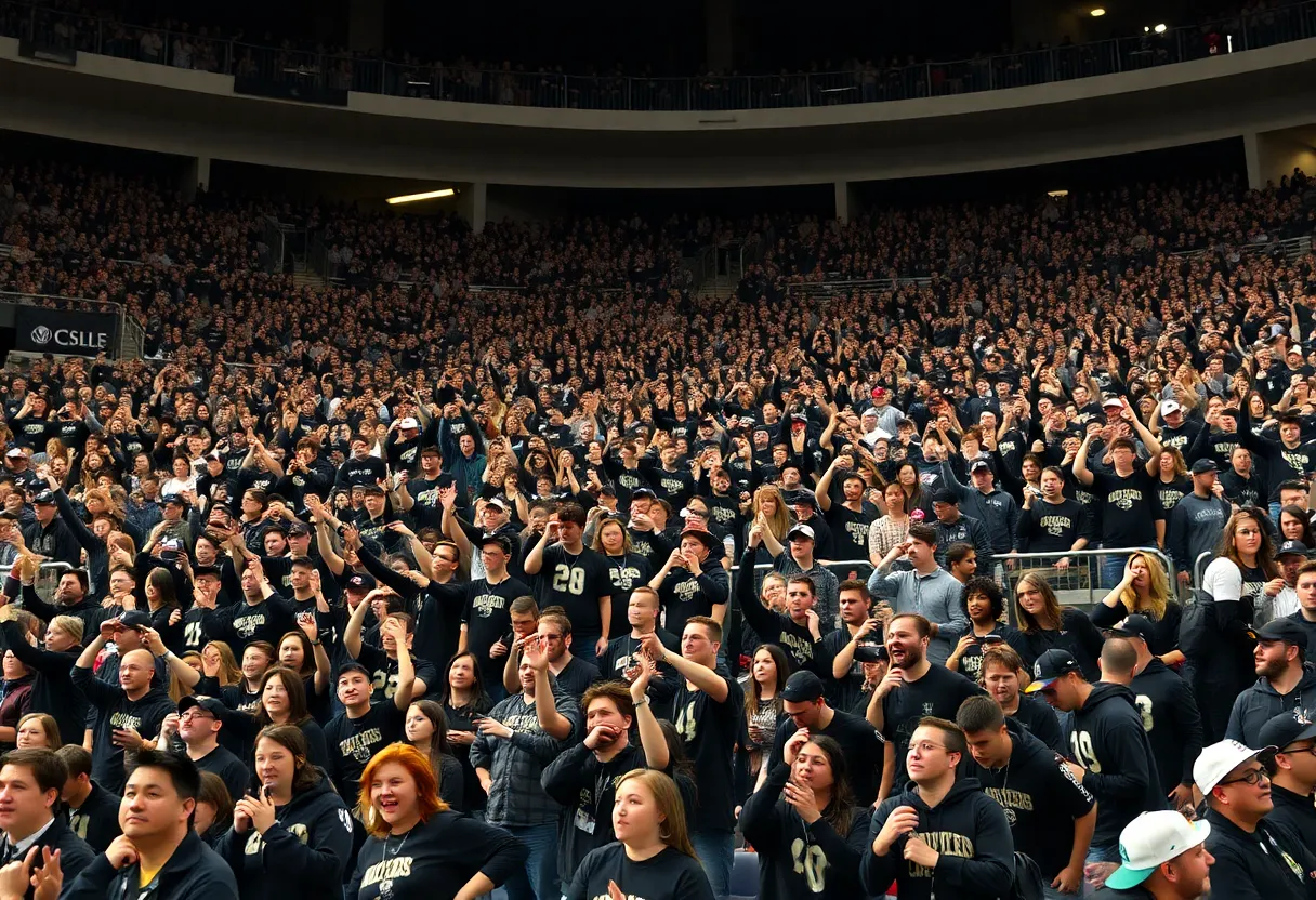 WKU football fans wearing black at the Black Out game