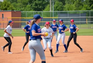 WKU Softball team training on the field
