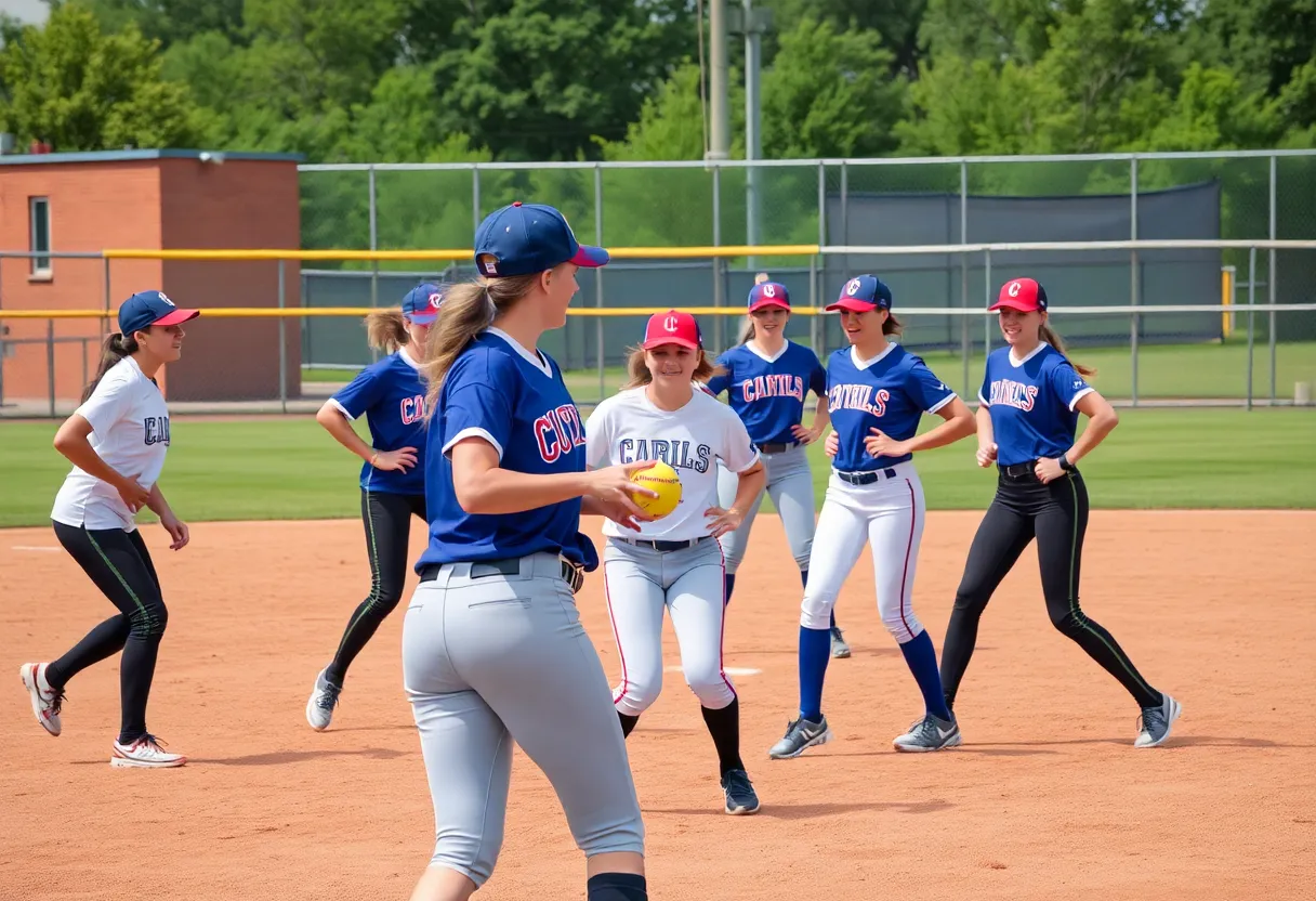 WKU Softball team training on the field