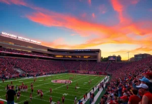 Football game at Houchens-Smith Stadium with WKU and FIU logos