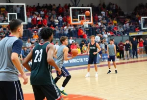 Western Kentucky women's basketball team during open practice with fans present