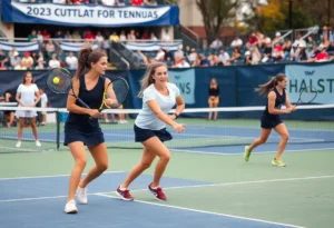 WKU Women's Tennis team competing at Middle Tennessee Fall Invitational